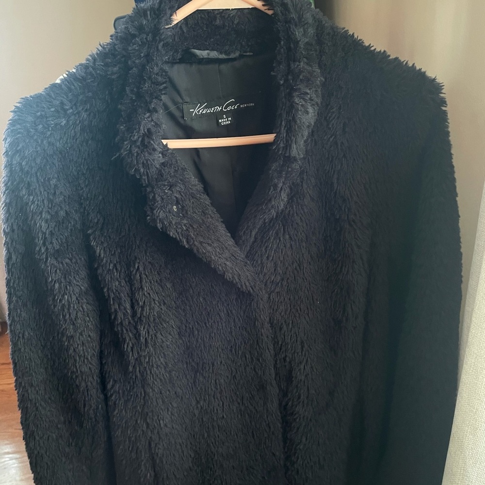 Kenneth Cole New York fuzzy coat